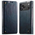 For iPhone 17 Pro Max Suteni Baroque Calf Texture Buckle Wallet Leather Phone Case(Blue)