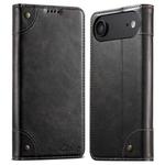 For iPhone 17 Air Suteni Baroque Calf Texture Buckle Wallet Leather Phone Case(Black)