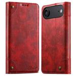 For iPhone 17 Air Suteni Baroque Calf Texture Buckle Wallet Leather Phone Case(Red)