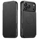For iPhone 17 Pro Max Suteni J06 Retro Matte Litchi Texture Leather MagSafe Phone Case(Black)