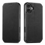 For iPhone 17 Suteni J06 Retro Matte Litchi Texture Leather MagSafe Phone Case(Black)