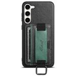 For Samsung Galaxy S24  5G Suteni H13 Card Wallet Wrist Strap Holder PU Phone Case(Black)