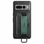 For Googel Pixel 8 Suteni H13 Card Wallet Wrist Strap Holder PU Phone Case(Black)