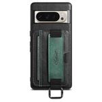 For Googel Pixel 9 Suteni H13 Card Wallet Wrist Strap Holder PU Phone Case(Black)