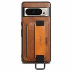 For Googel Pixel 9 Suteni H13 Card Wallet Wrist Strap Holder PU Phone Case(Brown)