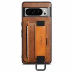 For Googel Pixel 10 Pro XL Suteni H13 Card Wallet Wrist Strap Holder PU Phone Case(Brown)