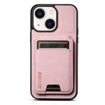 For iPhone 14 Suteni H02 Litchi Leather Card Wallet Stand Back Phone Case(Pink)