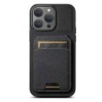 For iPhone 12 Pro Max Suteni H02 Litchi Leather Card Wallet Stand Back Phone Case(Black)