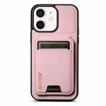 For iPhone 11 Suteni H02 Litchi Leather Card Wallet Stand Back Phone Case(Pink)