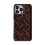 For iPhone 14 Pro Max 3D Weave TPU Phone Case(Dark Brown)