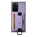 For Samsung Galaxy Note20 5G Suteni H13 Litchi Leather Wrist Strap Wallet Back Phone Case(Purple)