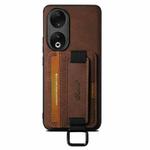 For Honor 60 Pro Suteni H13 Litchi Leather Wrist Strap Wallet Back Phone Case(Brown)