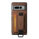 For Google Pixel 8a Suteni H13 Litchi Leather Wrist Strap Wallet Back Phone Case(Brown)