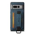 For Google Pixel 6 Pro Suteni H13 Litchi Leather Wrist Strap Wallet Back Phone Case(Blue)