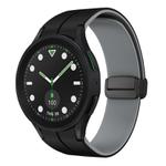 For Samsung Galaxy watch 5 Pro Golf Edition Two Color Magnetic Folding Buckle Silicone Watch Band(Black+Grey)