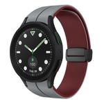 For Samsung Galaxy watch 5 Pro Golf Edition Two Color Magnetic Folding Buckle Silicone Watch Band(Grey+Wine Red)