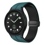 For Samsung Galaxy watch 5 Pro Golf Edition Two Color Magnetic Folding Buckle Silicone Watch Band(Green+Black)