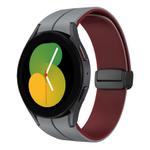 For Samsung Galaxy Watch 5  44mm Two Color Magnetic Folding Buckle Silicone Watch Band(Grey+Wine Red)
