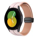 For Samsung Galaxy Watch 5  44mm Two Color Magnetic Folding Buckle Silicone Watch Band(Pink+Rose Ash)
