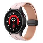 For Samsung Galaxy Watch 5 Pro  45mm Two Color Magnetic Folding Buckle Silicone Watch Band(Pink+Rose Ash)