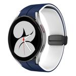 For Samsung Galaxy Watch 4 40mm Two Color Magnetic Folding Buckle Silicone Watch Band(Midnight Blue+White)