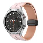 For Samsung  Galaxy Watch 4 Classic 46mm Two Color Magnetic Folding Buckle Silicone Watch Band(Pink+Rose Ash)