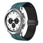 For Samsung  Galaxy Watch 4 Classic 42mm Two Color Magnetic Folding Buckle Silicone Watch Band(Green+Black)