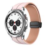 For Samsung  Galaxy Watch 4 Classic 42mm Two Color Magnetic Folding Buckle Silicone Watch Band(Pink+Rose Ash)