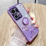 For Honor 90 GT Gradient Glitter Immortal Flower Ring All-inclusive Phone Case(Purple)