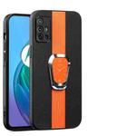 For Motorola Moto G30/G20/G10 Magnetic Litchi Leather Back Phone Case with Holder(Orange)