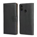Leather Horizontal Flip Holster for Xiaomi 8 with Magnetic Clasp and Bracket and Card Slot and Wallet(Black)