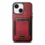 For iPhone 13 Suteni H17 Oil Eax Leather MagSafe Detachable Wallet Phone Case(Red)