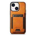 For iPhone 13 Suteni H17 Oil Eax Leather MagSafe Detachable Wallet Phone Case(Khaki)