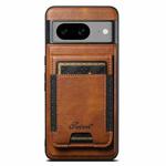 For Google Pixel 7a Suteni H17 Oil Eax Leather MagSafe Detachable Wallet Phone Case(Brown)