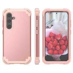 For Samsung Galaxy S24 5G 3 in 1 Silicone Hybrid PC Shockproof Phone Case(Rose Gold)