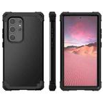 For Samsung Galaxy S24 Ultra 5G 3 in 1 Silicone Hybrid PC Shockproof Phone Case(Black)