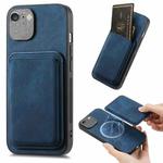 For iPhone 6 / 6s Retro Leather Card Bag Magnetic Phone Case(Blue)