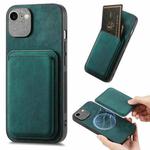 For iPhone 6 Plus / 6s Plus Retro Leather Card Bag Magnetic Phone Case(Green)