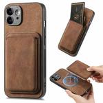 For iPhone 11 Retro Leather Card Bag Magnetic Phone Case(Brown)