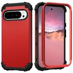 For Google Pixel 9 Pro XL 3 in 1 Silicone Hybrid PC Shockproof Phone Case(Red)