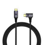 PD 100W 5A USB4.0 Type-C to Type-C 20Gbps 4K Magnetic Data Cable, Length: 2m, Specification:Type-C to Type-C Side Elbow