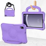 For Samsung Galaxy Tab A9 8.7 SM-X110/X115 Handle Football Shaped EVA Shockproof Tablet Case(Light Purple)