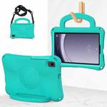 For Samsung Galaxy Tab A9 8.7 SM-X110/X115 Handle Football Shaped EVA Shockproof Tablet Case(Mint  Green)