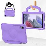 For Samsung Galaxy Tab A7 Lite 8.7 T220/T225 Handle Football Shaped EVA Shockproof Tablet Case(Light Purple)