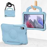 For Samsung Galaxy Tab A7 Lite 8.7 T220/T225 Handle Football Shaped EVA Shockproof Tablet Case(Light Blue)