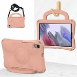 For Samsung Galaxy Tab A7 Lite 8.7 T220/T225 Handle Football Shaped EVA Shockproof Tablet Case(Light Pink)