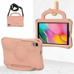 For Samsung Galaxy Tab A 8.0 T290/T295 Handle Football Shaped EVA Shockproof Tablet Case(Light Pink)