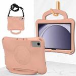 For Samsung Galaxy Tab A9+ 10.95 2023 Handle Football Shaped EVA Shockproof Tablet Case(Light Pink)