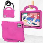For Samsung Galaxy Tab S7 11 T870/T875 2020 Handle Football Shaped EVA Shockproof Tablet Case(Rose Red)