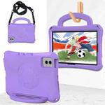 For Samsung Galaxy Tab S9 FE 11 X510 2023 Handle Football Shaped EVA Shockproof Tablet Case(Light Purple)